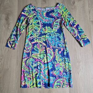 Lilly Pulitzer Marlowe T-Shirt Dress Women's XS Boatneck Chic Preppy Coastal
